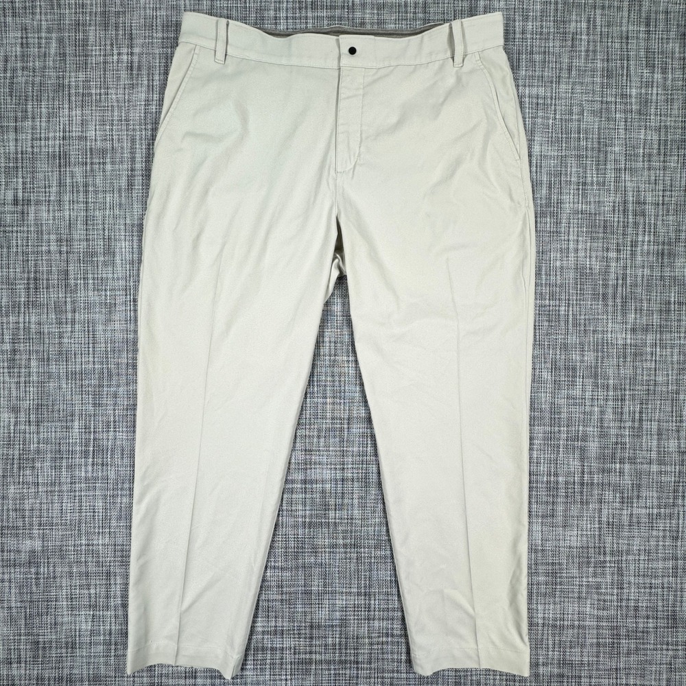 Nike Mens Dri-FIT Golf Pants 38x30 Beige Khaki Flat Front Performance Pockets